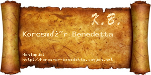 Korcsmár Benedetta névjegykártya